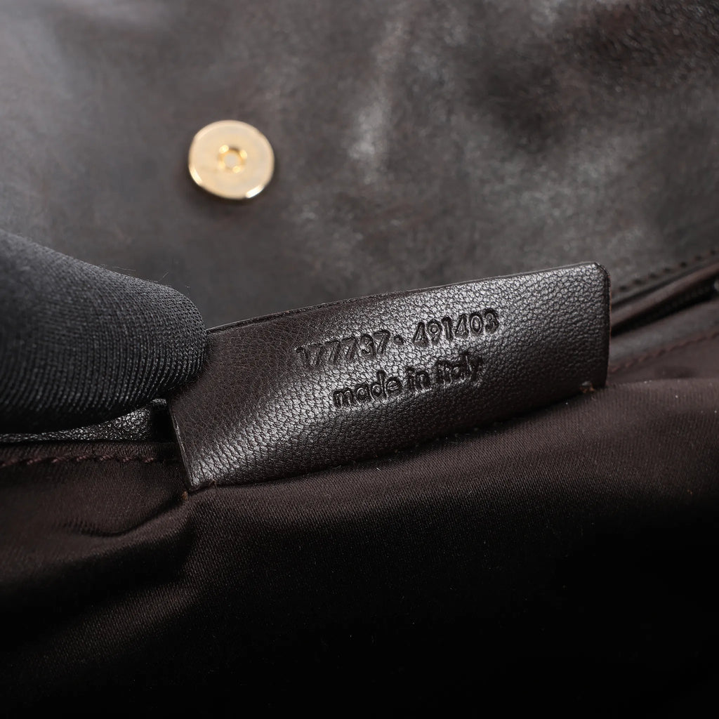 Saint Laurent Paris Tribute Large Leather Shoulder Bag in Brown