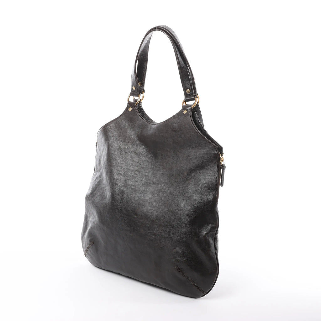 Saint Laurent Paris Tribute Large Leather Shoulder Bag in Brown