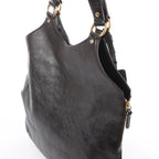 Saint Laurent Paris Tribute Large Leather Shoulder Bag in Brown