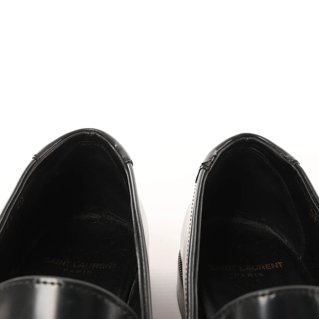 Saint Laurent Paris YSL Monogram Le Loafer Leather in Black, Size 40 EU