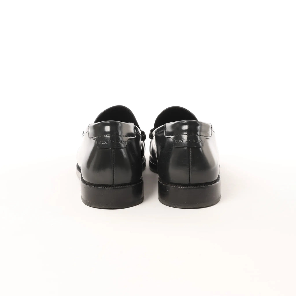 Saint Laurent Paris YSL Monogram Le Loafer Leather in Black, Size 40 EU
