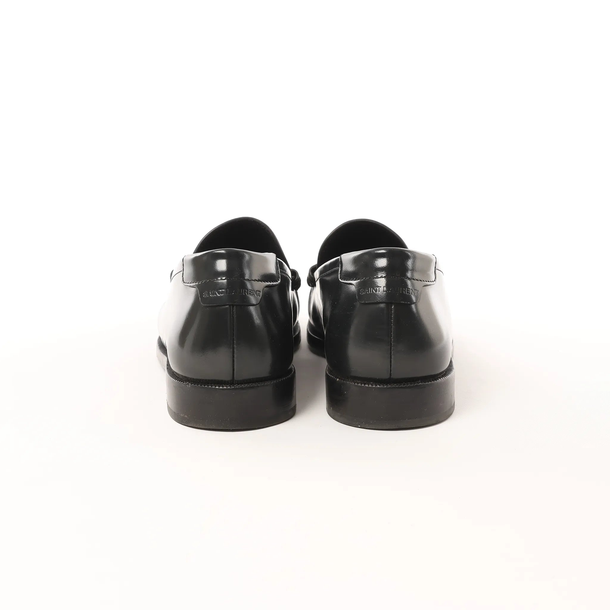 Saint Laurent Paris YSL Monogram Le Loafer Leather in Black, Size 40 EU