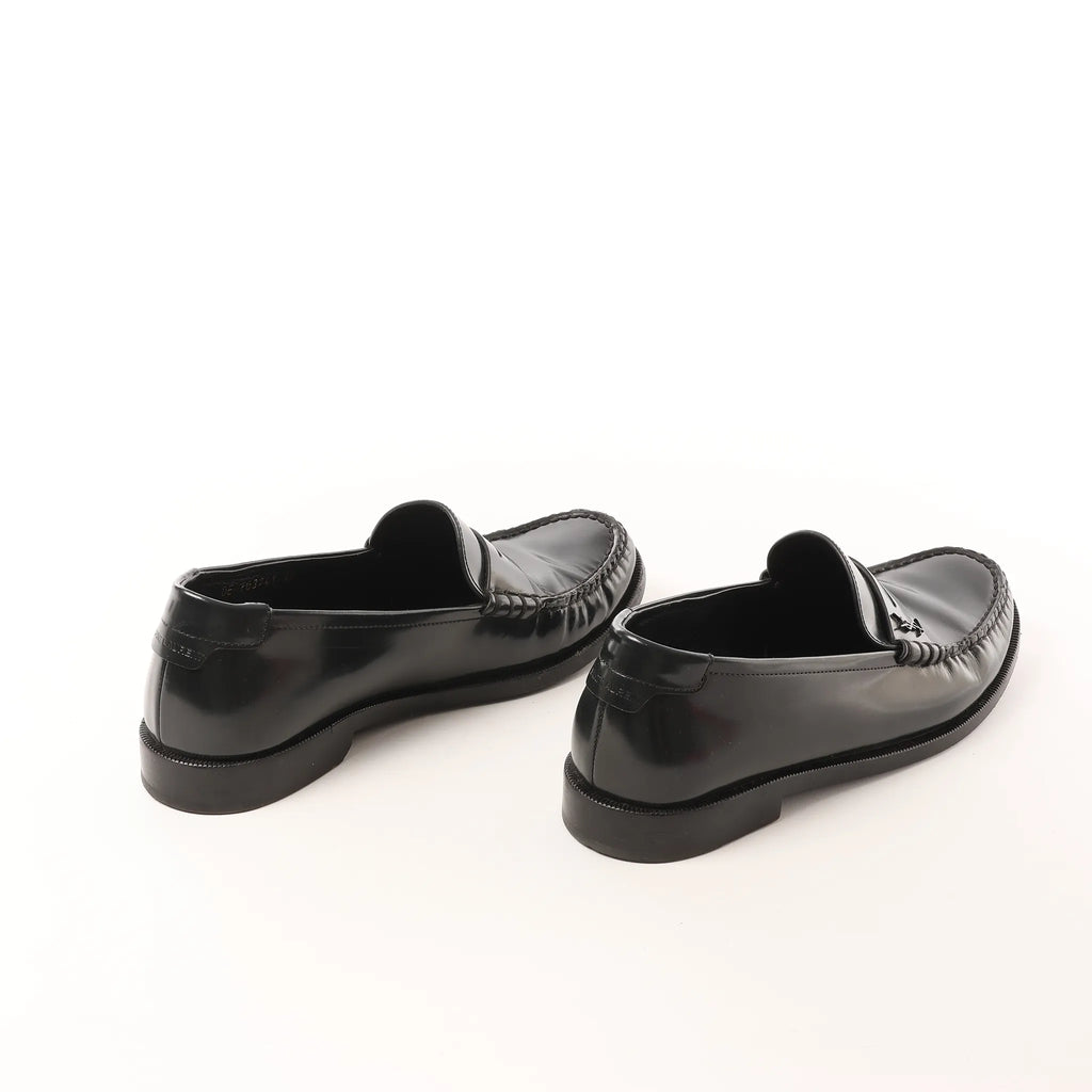 Saint Laurent Paris YSL Monogram Le Loafer Leather in Black, Size 40 EU