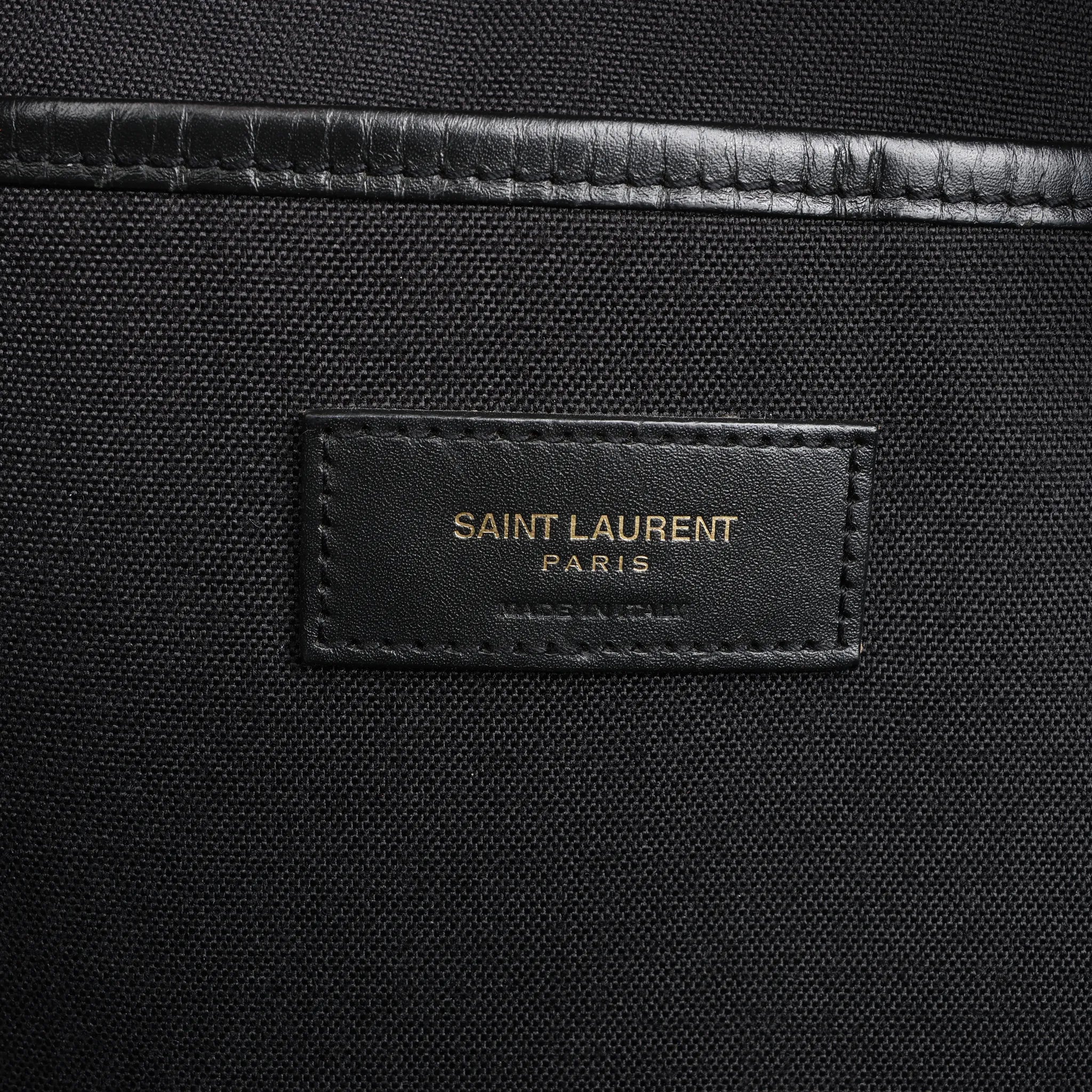 Saint Laurent Paris Canvas x Leather Backpack in Black 435988