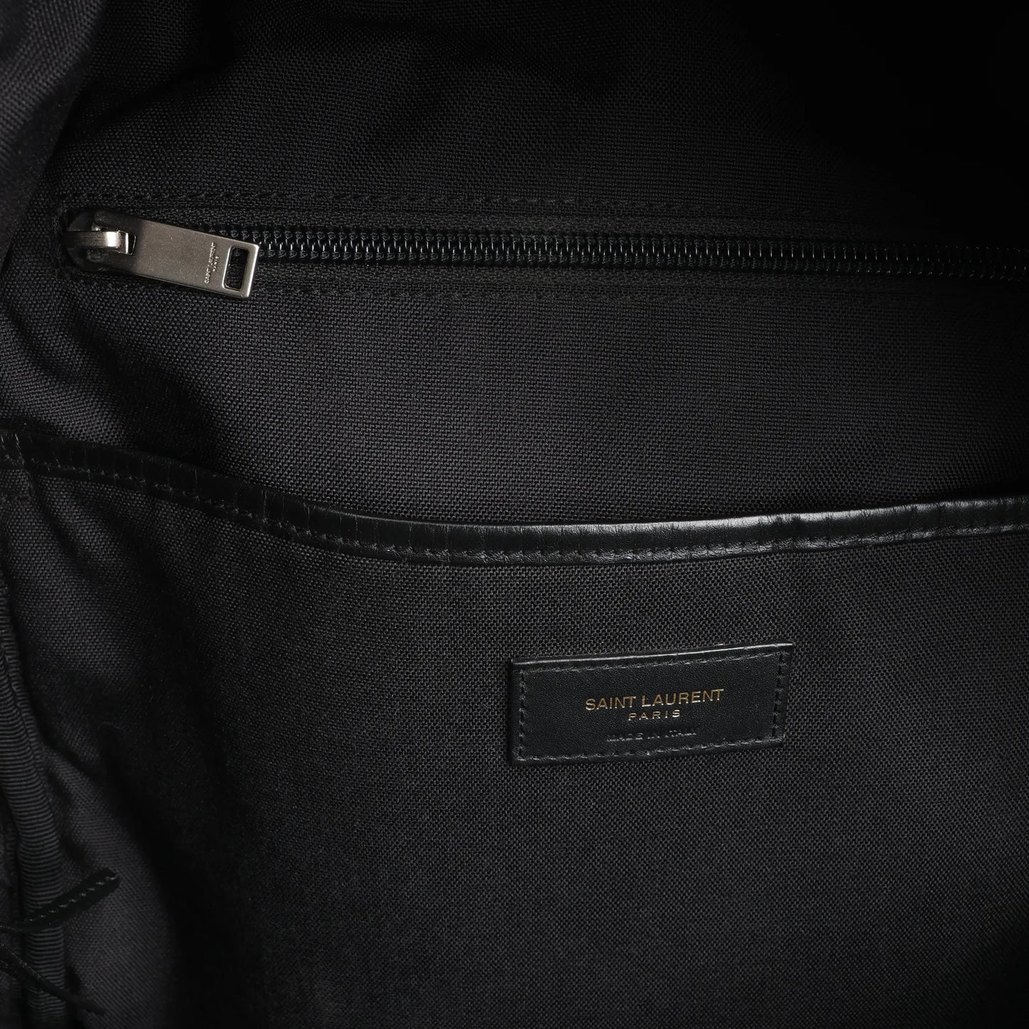 Saint Laurent Paris Canvas x Leather Backpack in Black 435988