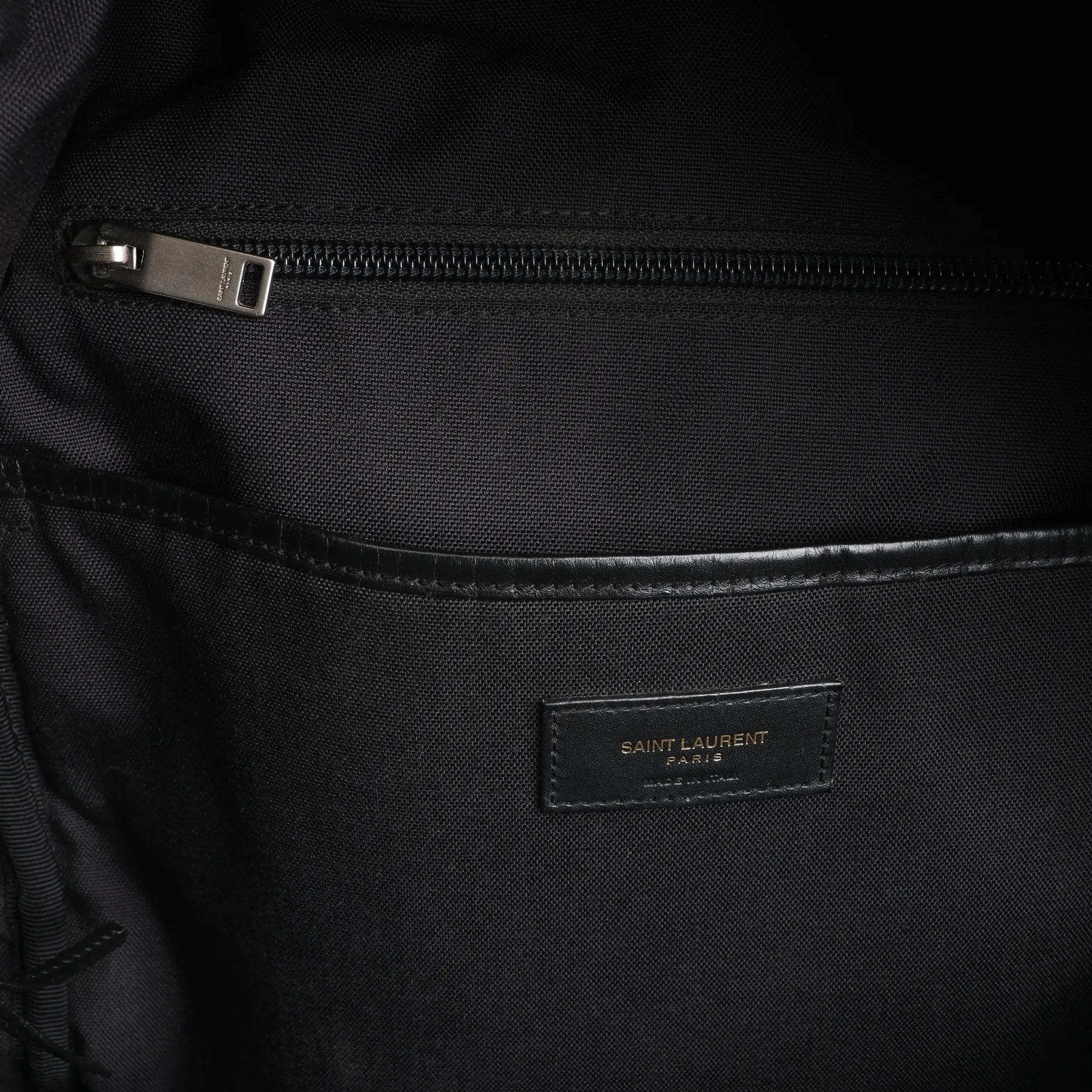 Saint Laurent Paris Canvas x Leather Backpack in Black 435988