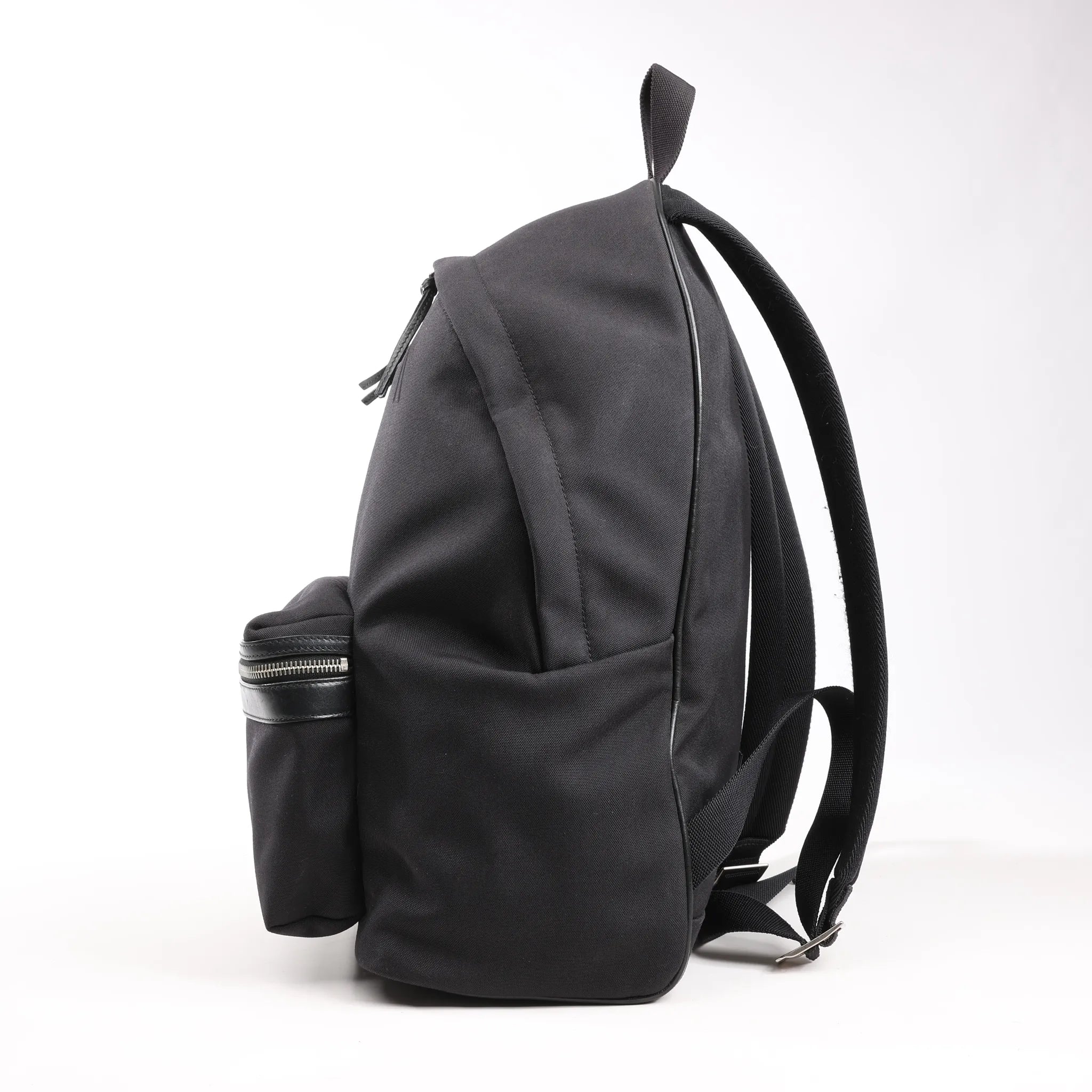 Saint Laurent Paris Canvas x Leather Backpack in Black 435988