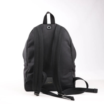 Saint Laurent Paris Canvas x Leather Backpack in Black 435988