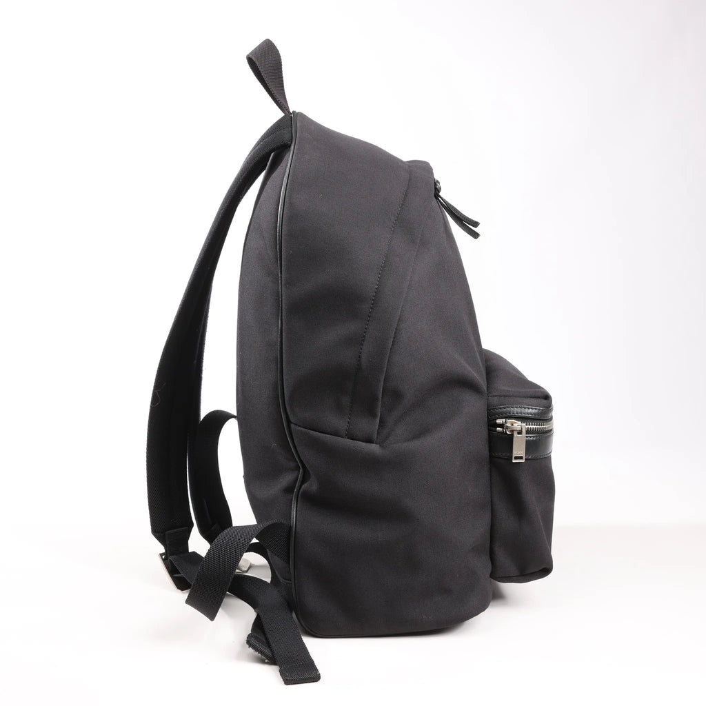 Saint Laurent Paris Canvas x Leather Backpack in Black 435988