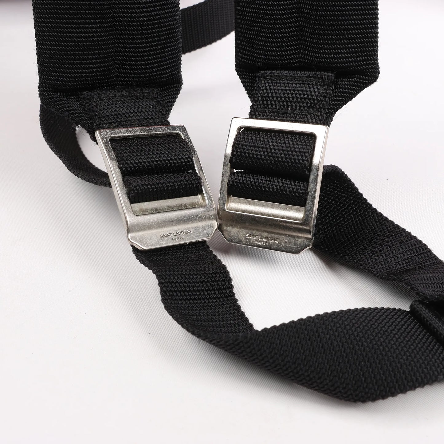 Saint Laurent Paris Leopard Hunting Canvas x Leather Backpack in Red x Black 326865