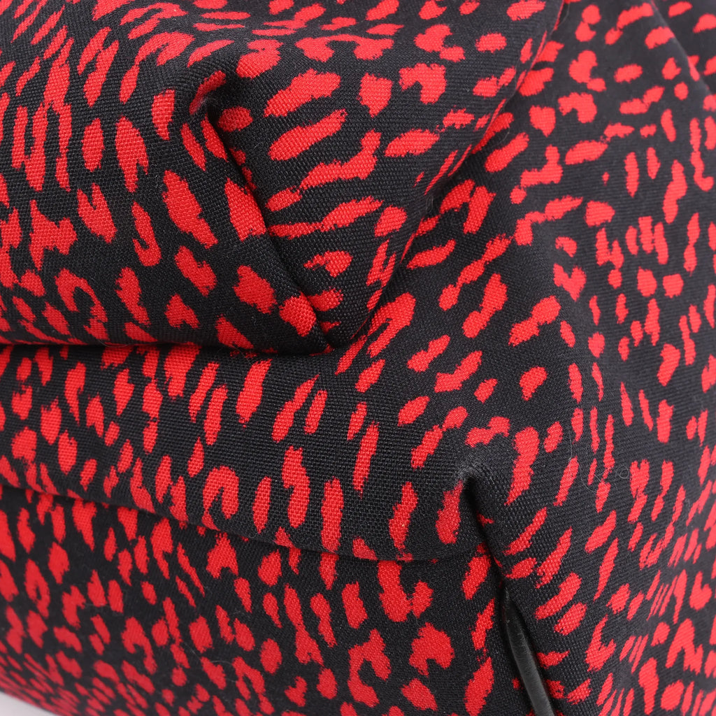 Saint Laurent Paris Leopard Hunting Canvas x Leather Backpack in Red x Black 326865