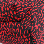 Saint Laurent Paris Leopard Hunting Canvas x Leather Backpack in Red x Black 326865