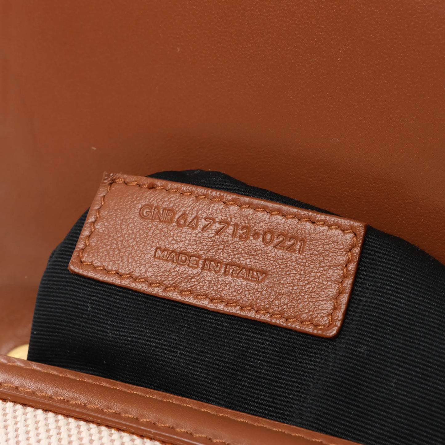 Sac bandoulière Saint Laurent Paris Carré en toile et cuir beige et marron 647713