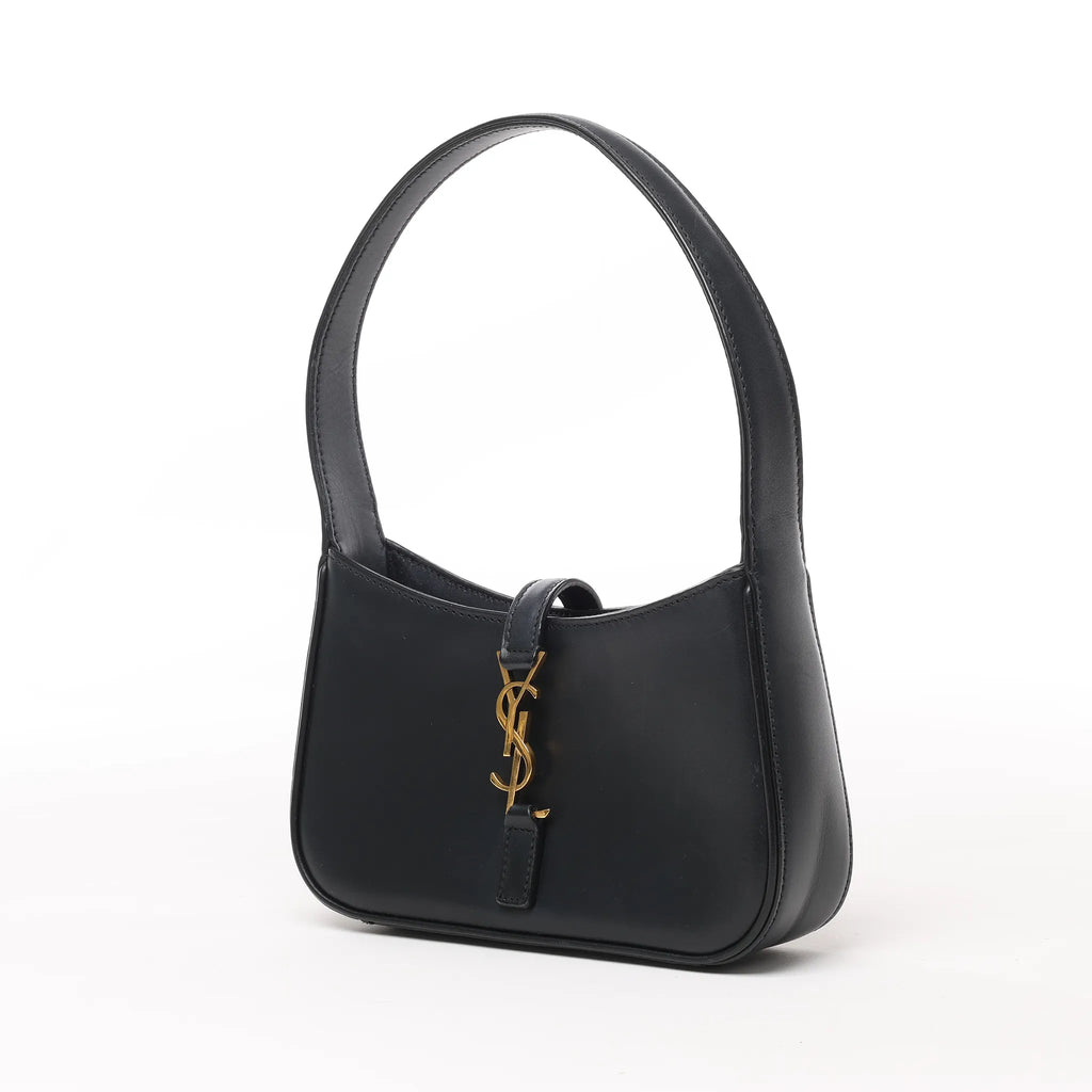 Saint Laurent Paris Le 5 à 7 Mini Hobo Leather Handbag in Black 710318