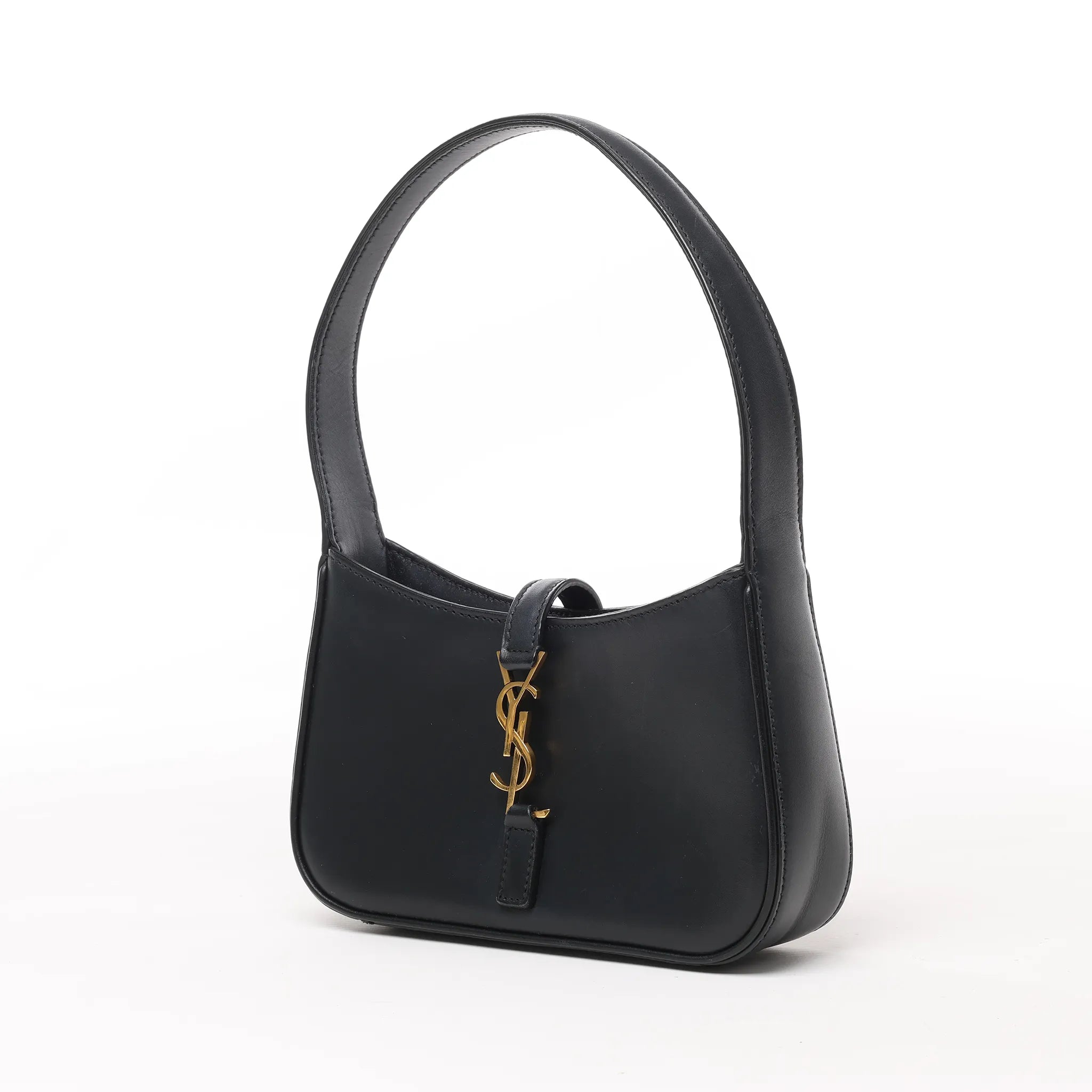 Saint Laurent Paris Le 5 à 7 Mini Hobo Leather Handbag in Black 710318