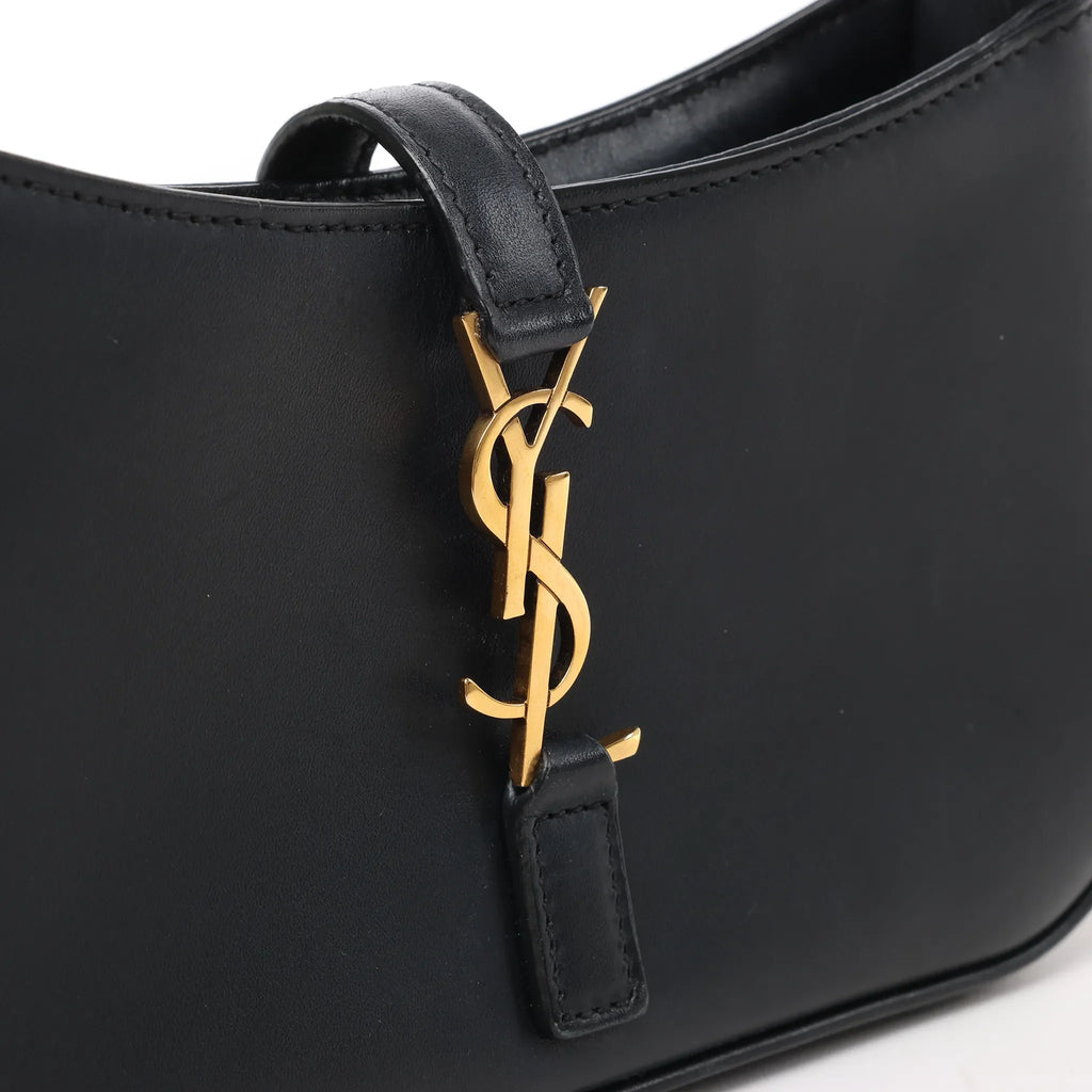 Saint Laurent Paris Le 5 à 7 Mini Hobo Leather Handbag in Black 710318