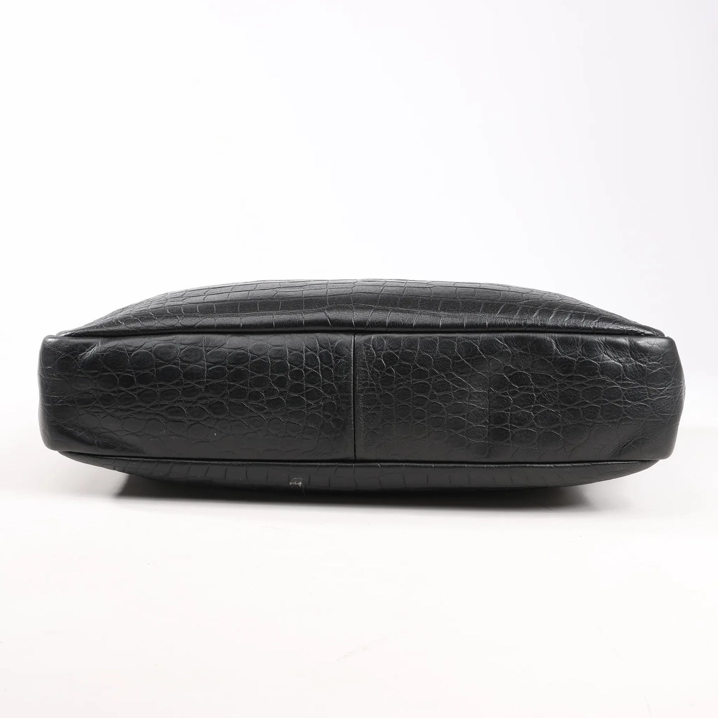 Saint Laurent Paris Sac de Jules Mock Croc Handbag in Black 480586