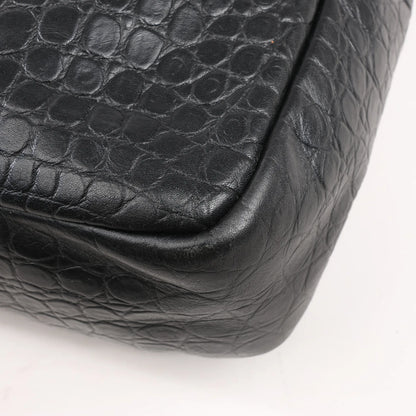 Saint Laurent Paris Sac de Jules Mock Croc Handbag in Black 480586