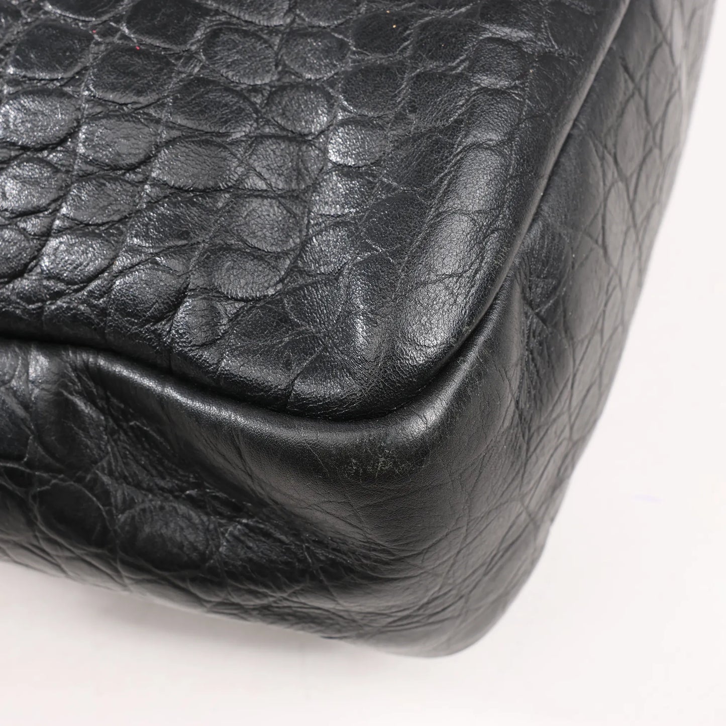 Saint Laurent Paris Sac de Jules Mock Croc Handbag in Black 480586