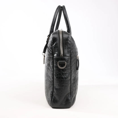Saint Laurent Paris Sac de Jules Mock Croc Handbag in Black 480586