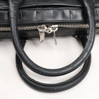 Saint Laurent Paris Sac de Jules Mock Croc Handbag in Black 480586