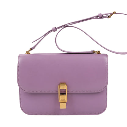 Saint Laurent Paris Carre Leather Shoulder bag in Purple