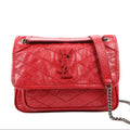 Saint Laurent Paris Niki Baby Leather Chain Shoulder Bag Red 533037