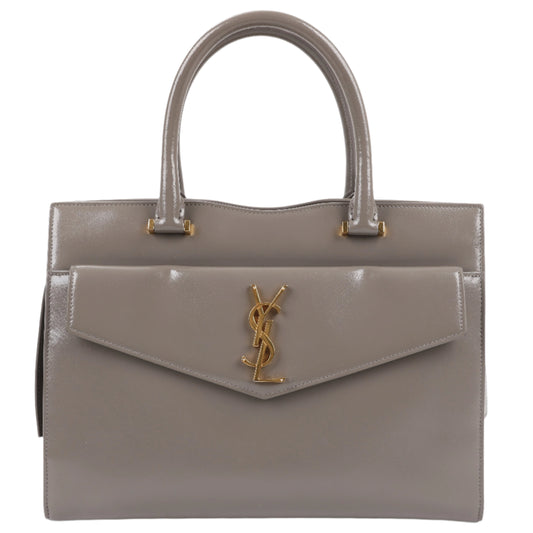 Saint Laurent Paris Uptown Leather Handbag in Gray 557653