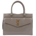 Saint Laurent Paris Uptown Leather Handbag in Gray 557653