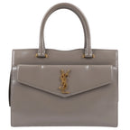 Saint Laurent Paris Uptown Leather Handbag in Gray 557653