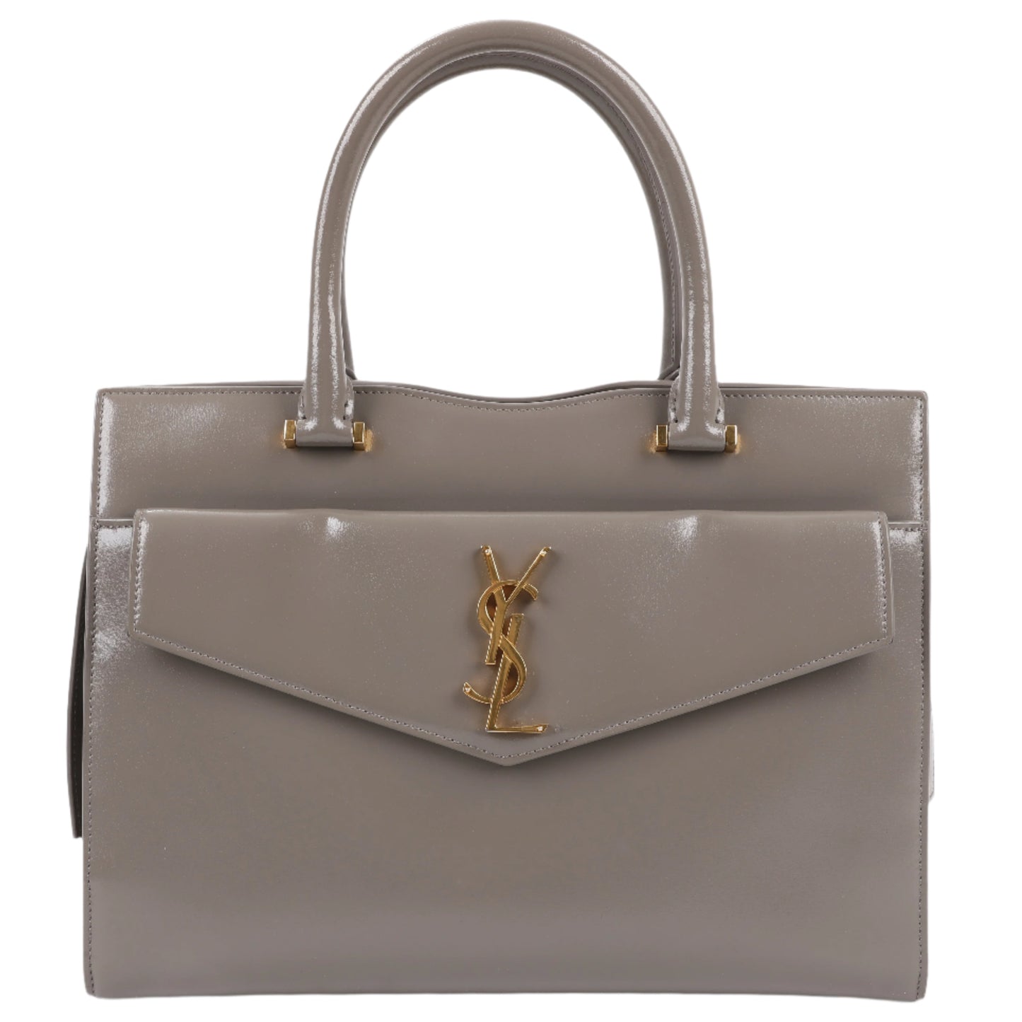 Saint Laurent Paris Uptown Leather Handbag in Gray 557653