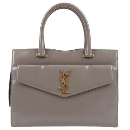 Saint Laurent Paris Uptown Leather Handbag in Gray 557653