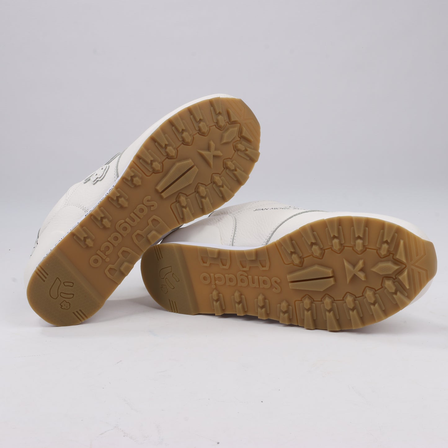 Sangacio x JEAN MICHEL BASQUIAT Leather Sneakers in White, Size 42