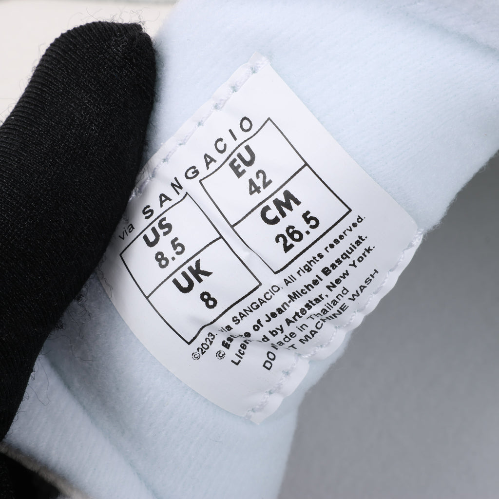 Sangacio x JEAN MICHEL BASQUIAT Leather Sneakers in White, Size 42 EU