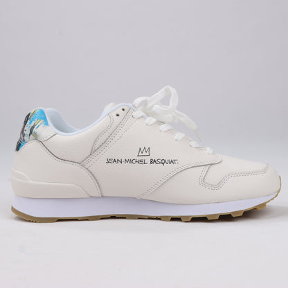 Sangacio x JEAN MICHEL BASQUIAT Leather Sneakers in White, Size 42