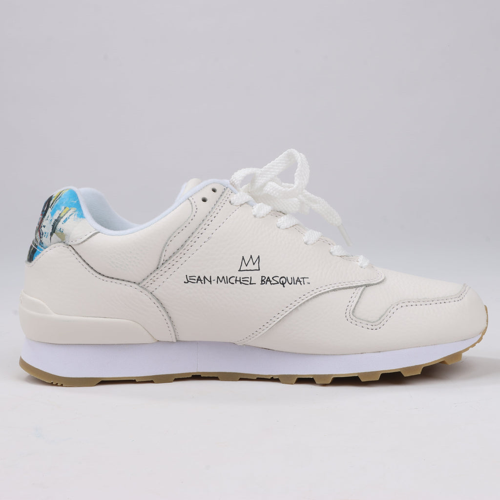 Sangacio x JEAN MICHEL BASQUIAT Leather Sneakers in White, Size 42 EU