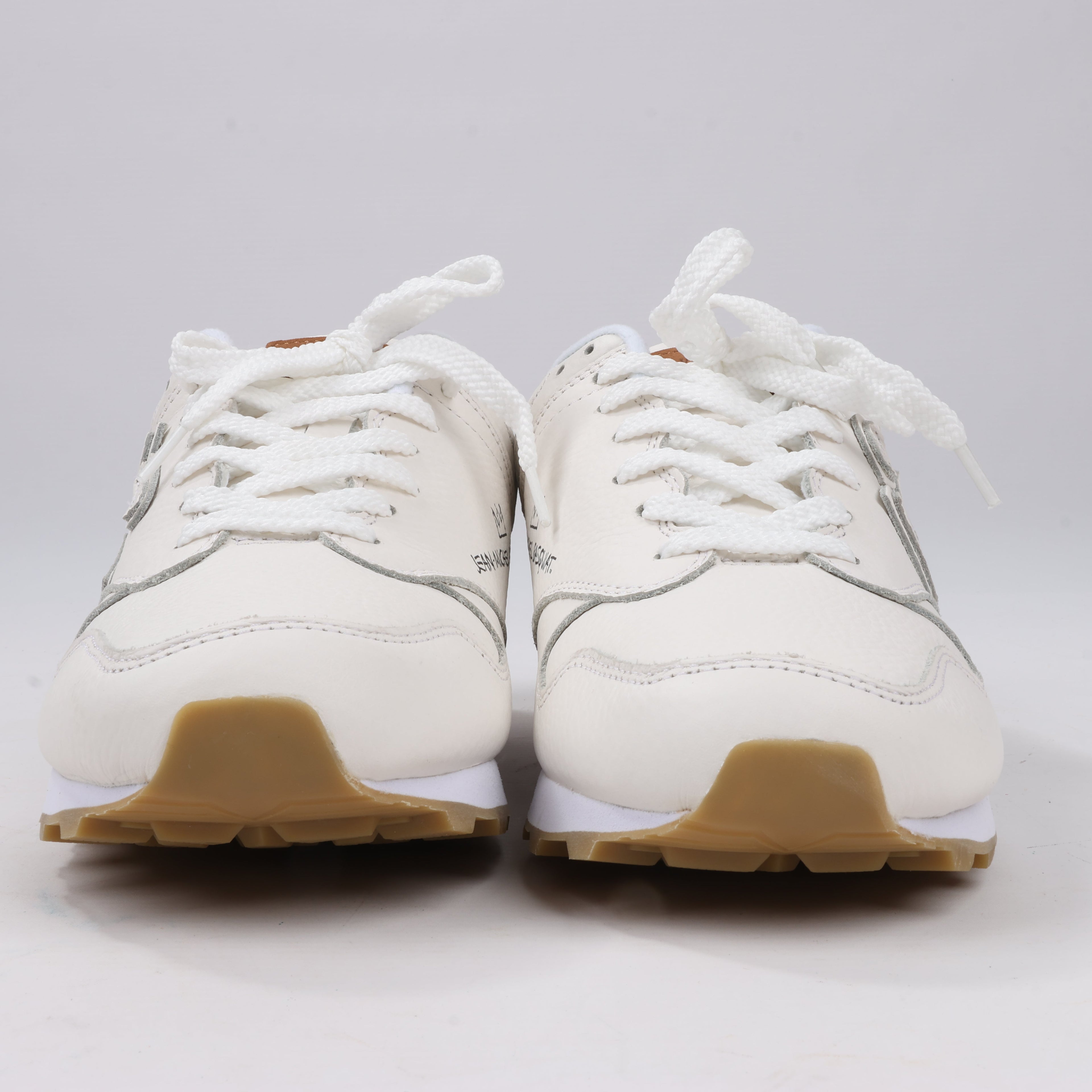 Sangacio x JEAN MICHEL BASQUIAT Leather Sneakers in White, Size 42 EU