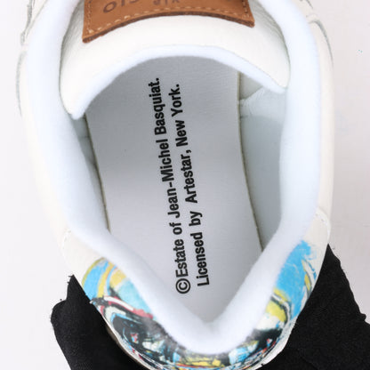 Sangacio x JEAN MICHEL BASQUIAT Leather Sneakers in White, Size 42