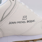 Sangacio x JEAN MICHEL BASQUIAT Leather Sneakers in White, Size 42 EU