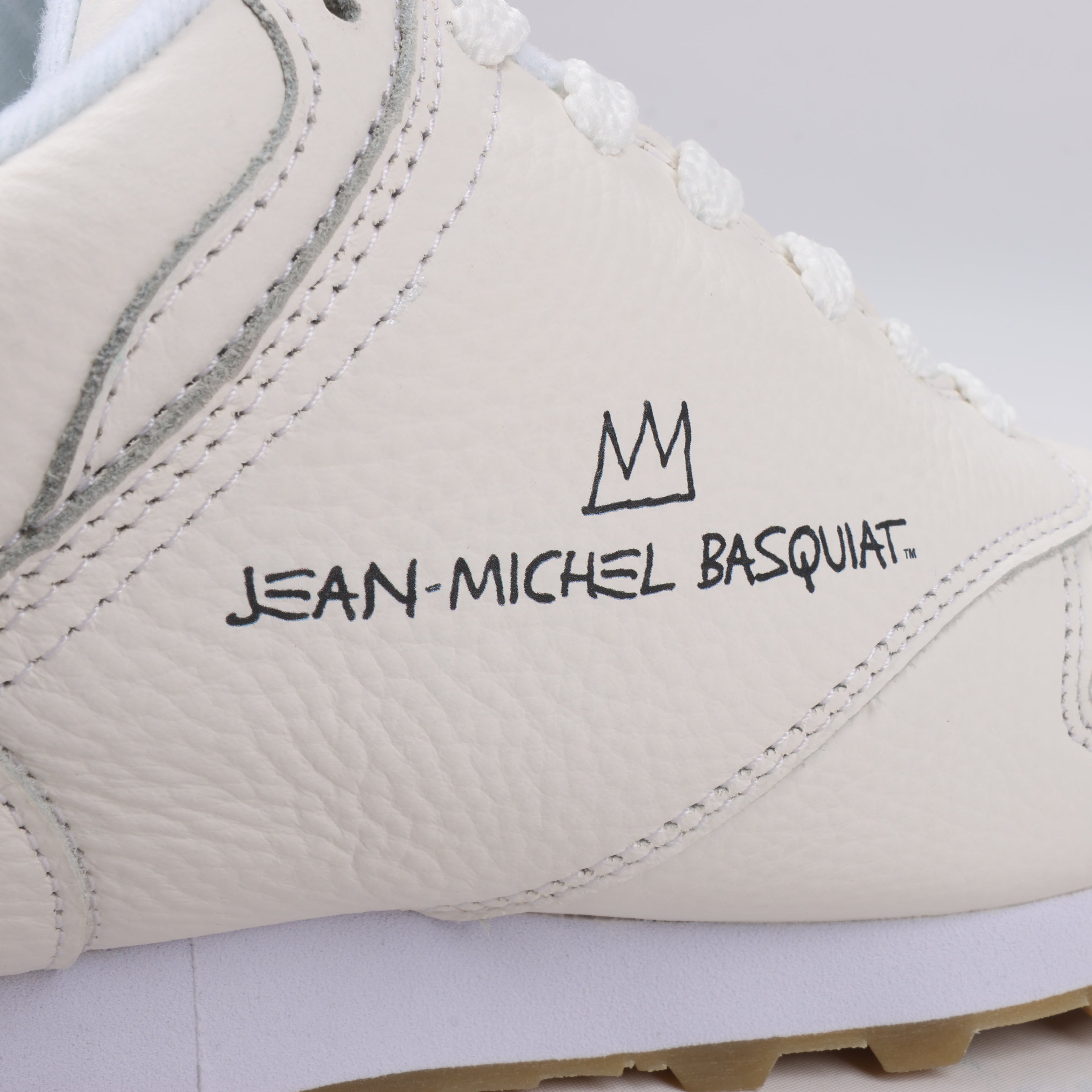 Sangacio x JEAN MICHEL BASQUIAT Leather Sneakers in White, Size 42 EU