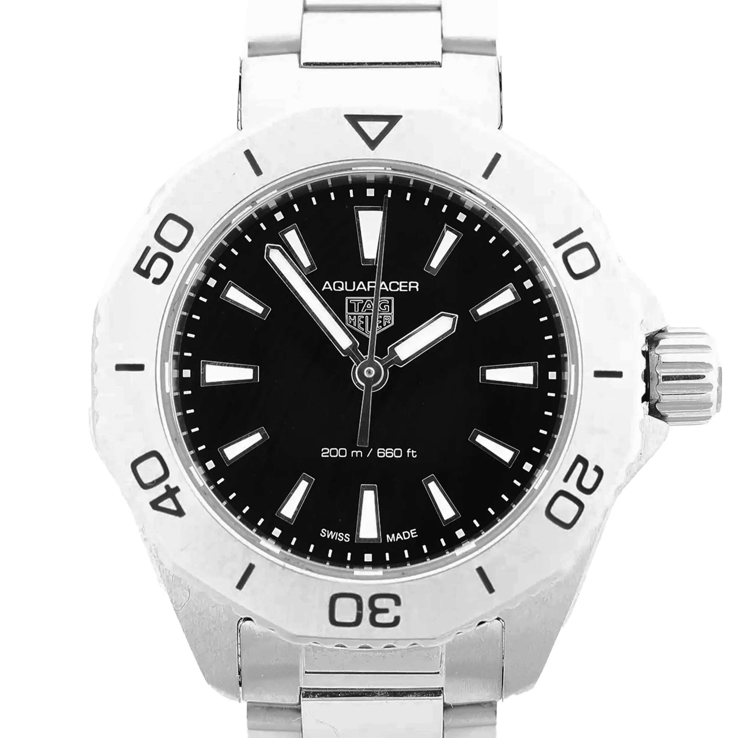 TAG Heuer Aquaracer WBP1410 BRT1551 SS QZ Black Dial Watch