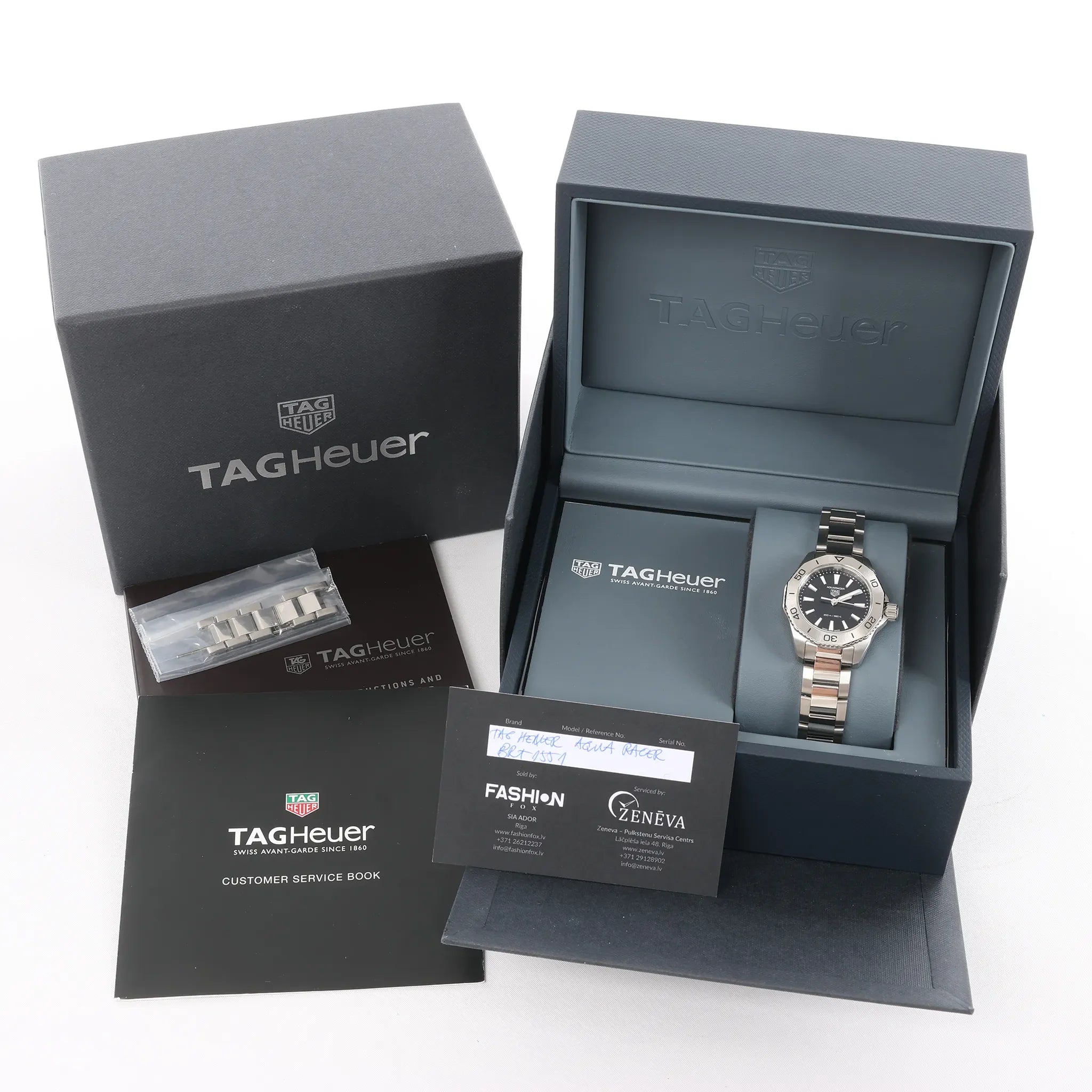 TAG Heuer Aquaracer WBP1410 BRT1551 SS QZ Black Dial Watch