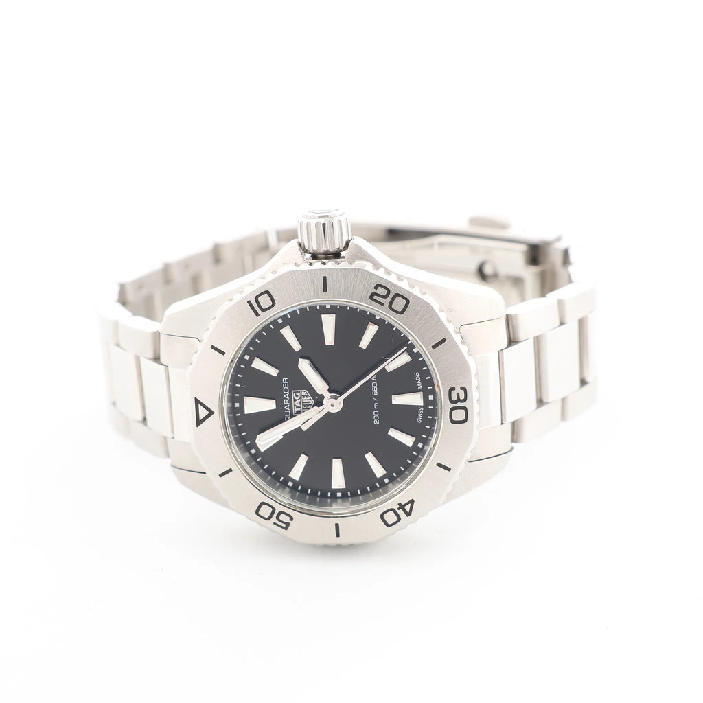 TAG Heuer Aquaracer WBP1410 BRT1551 SS QZ Black Dial Watch