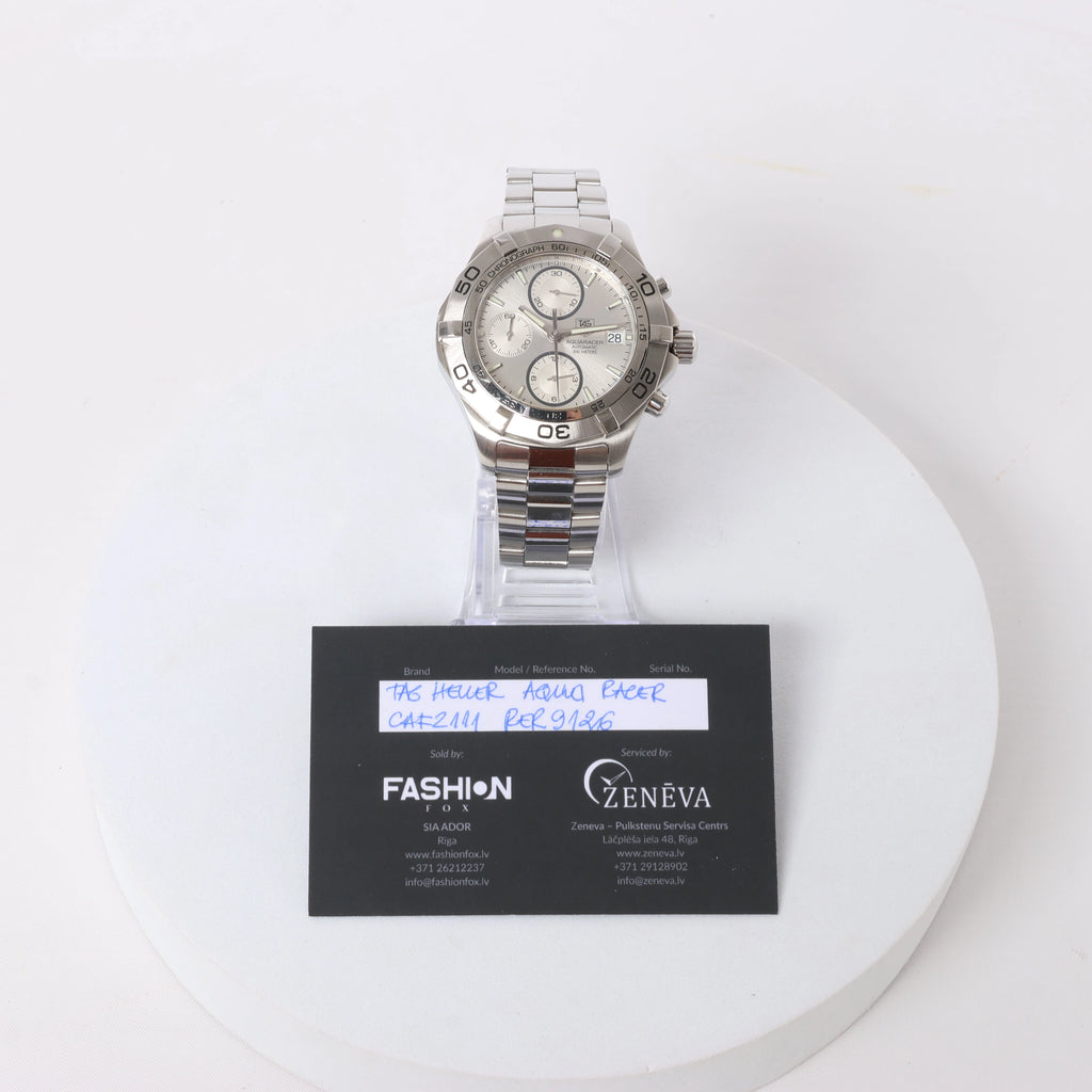 Reloj TAG Heuer Carrera Calibre 7 Twin time WAR2011.BA0723 WEC0228 SS AT con esfera plateada