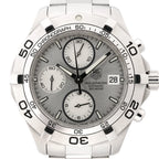 Reloj TAG Heuer Carrera Calibre 7 Twin time WAR2011.BA0723 WEC0228 SS AT con esfera plateada