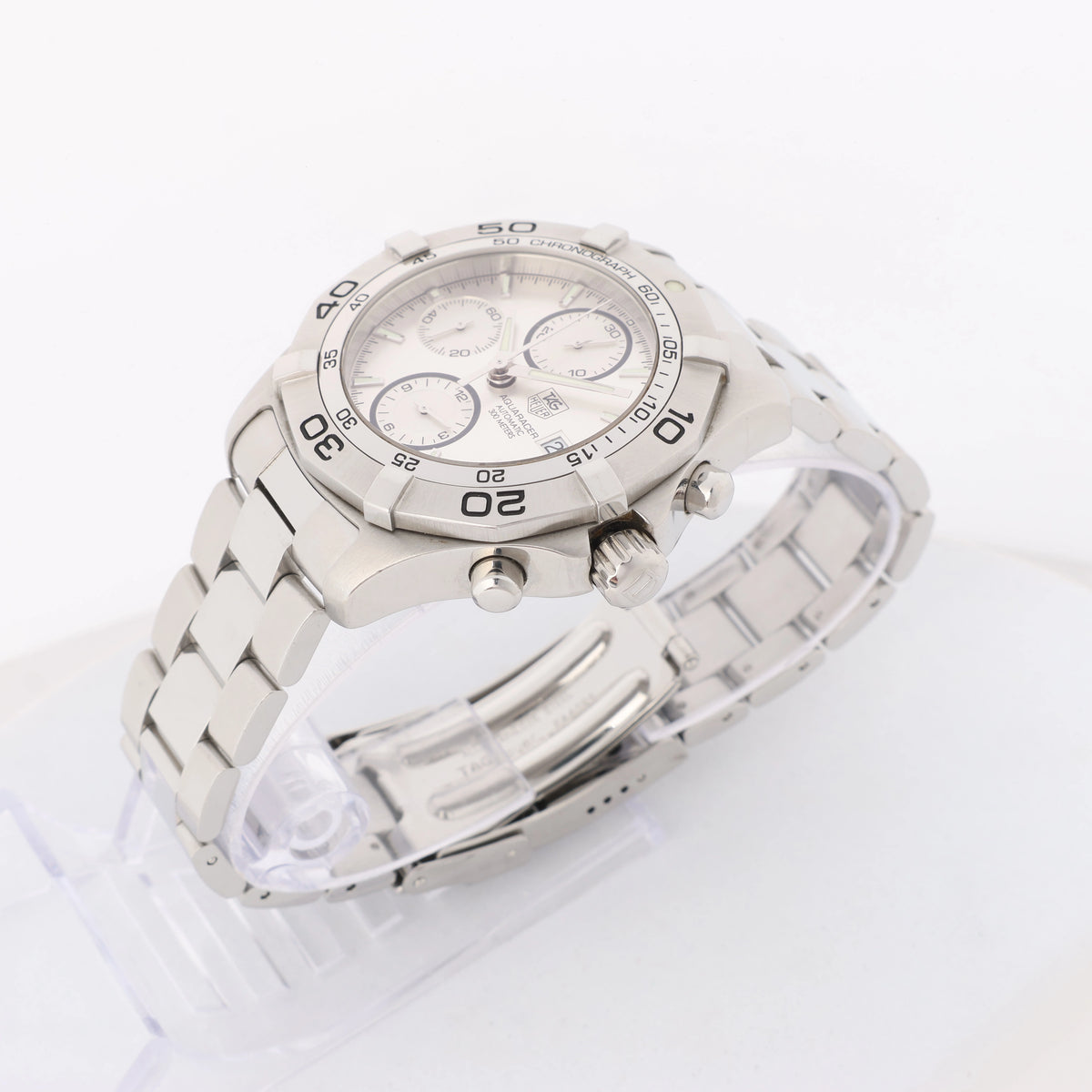 Reloj TAG Heuer Carrera Calibre 7 Twin time WAR2011.BA0723 WEC0228 SS AT con esfera plateada