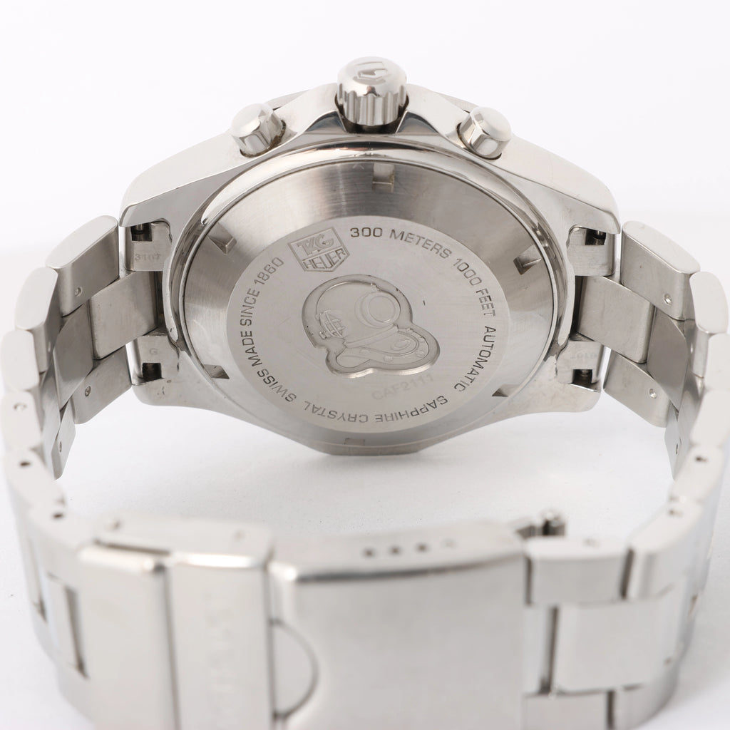 Reloj TAG Heuer Carrera Calibre 7 Twin time WAR2011.BA0723 WEC0228 SS AT con esfera plateada
