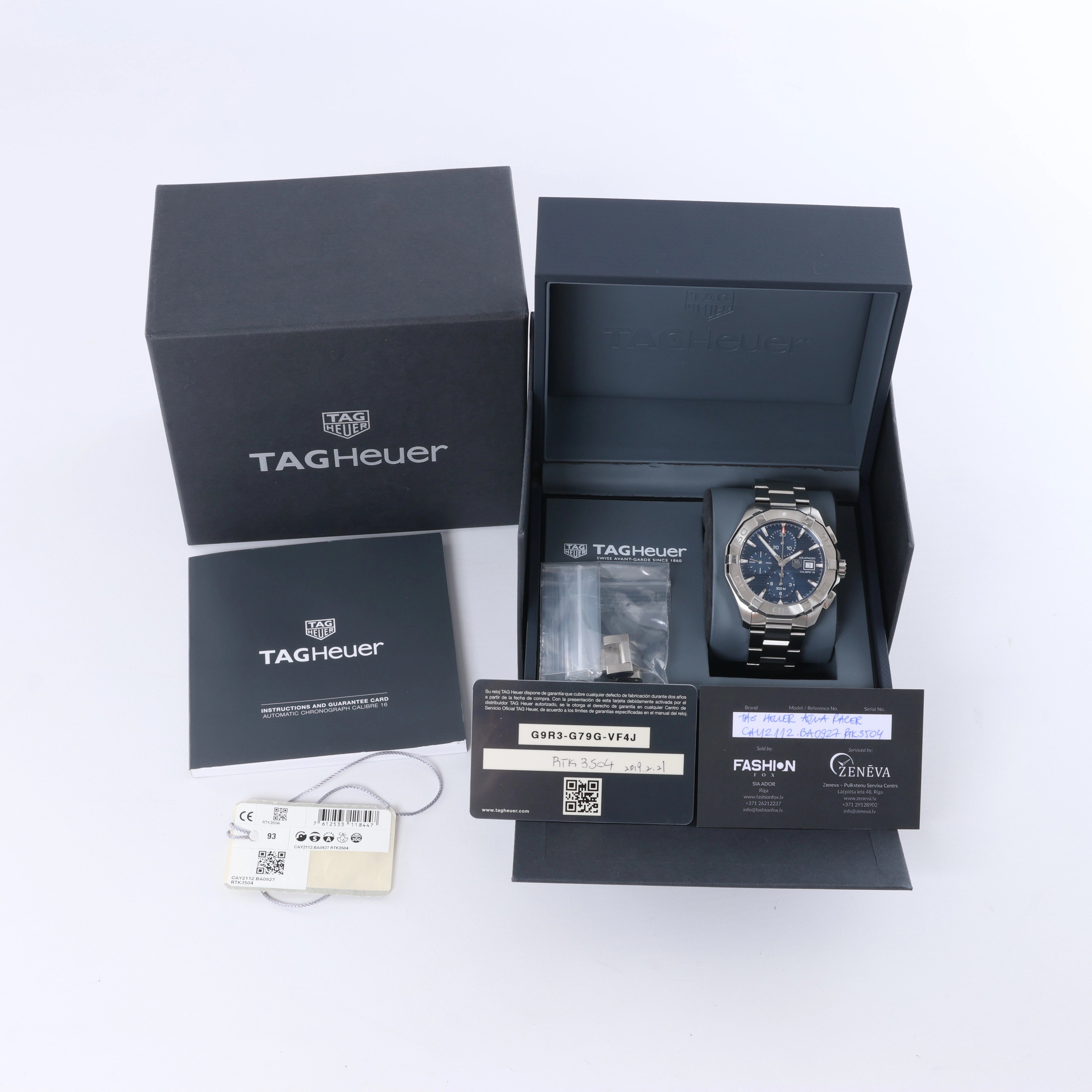 TAG Heuer Aquaracer CAY2112.BA0927 RTK3504 SS AT Blue Dial Watch