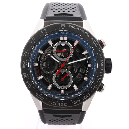 Montre Carrera CALIBRE HEUER 01 CAR2A1Z.FT6044 WBD6279 SS SS & Rubber AT cadran squelette