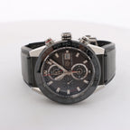 TAG Heuer Carrera Calibre HEUER 01 WZH6827 CAR201W-0 SS & Leather AT Gray-Face